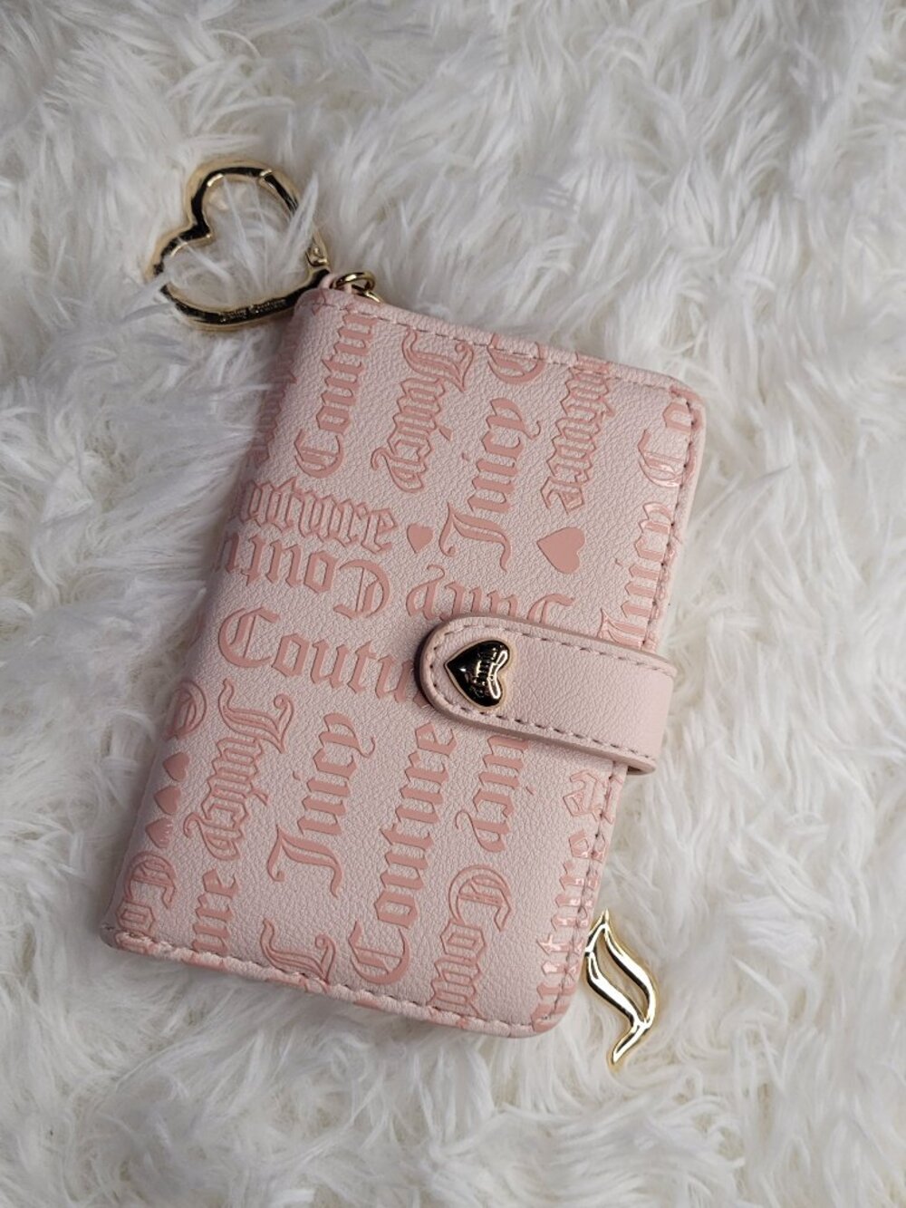 Juicy Couture Wallet with Heart Keyring (Powder Blush)